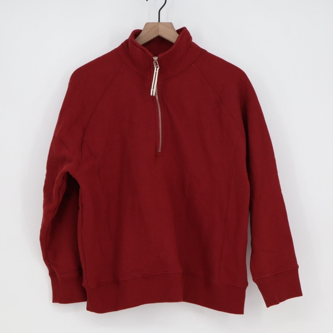 American Giant Midweight Sweatshirt Womens M Pomegranate Half Zip Long Sleeve