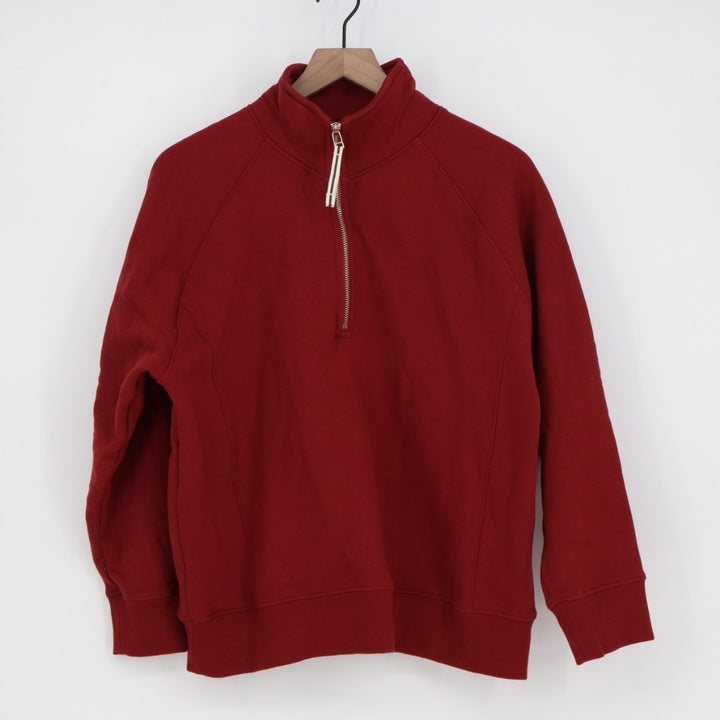 American Giant Midweight Sweatshirt Womens M Pomegranate Half Zip Long Sleeve
