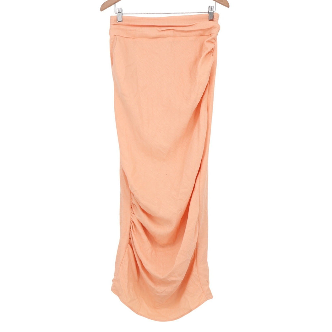Unbranded Peach 2 Piece Set Batwing Crop Top & Ruched Maxi Skirt Size M