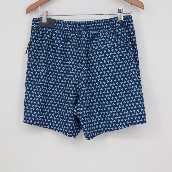 VRST Mens Resort Short 6" Print Deep Denim Blue White Floral Stretch Small