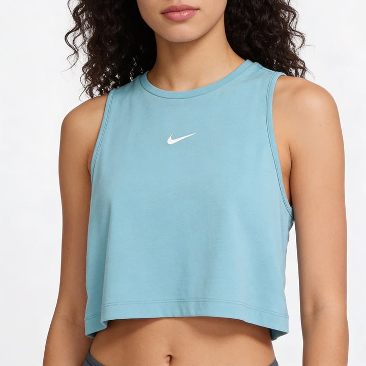 Nike Pro Womens Dri-FIT Crop Tank Top Teal Blue Size Medium NEW