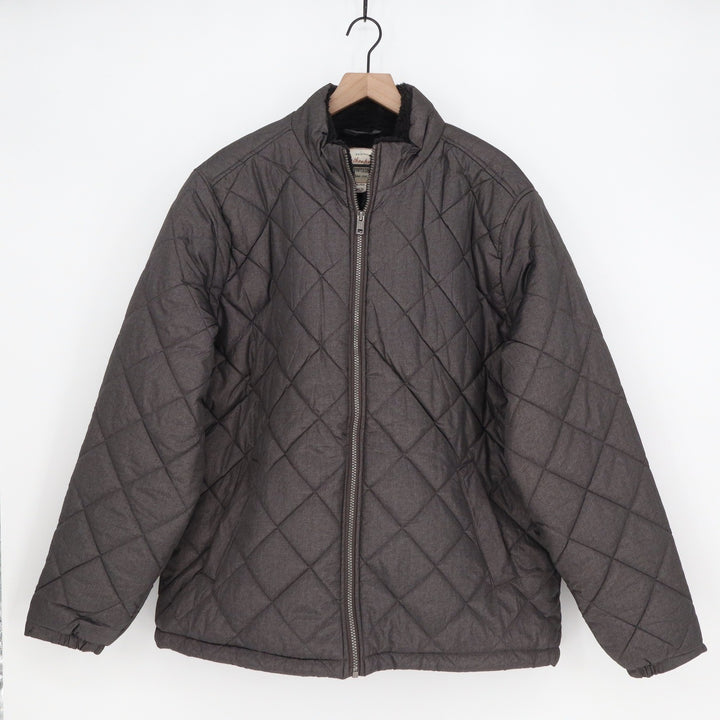 Weatherproof Vintage Mens XL Charcoal Gray Quilted Faux Fur Lined Zip Jacket