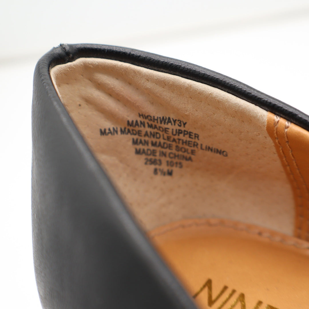 Nine West Highway3Y Black Wedge Pumps Round Toe Heels Womens 8.5M