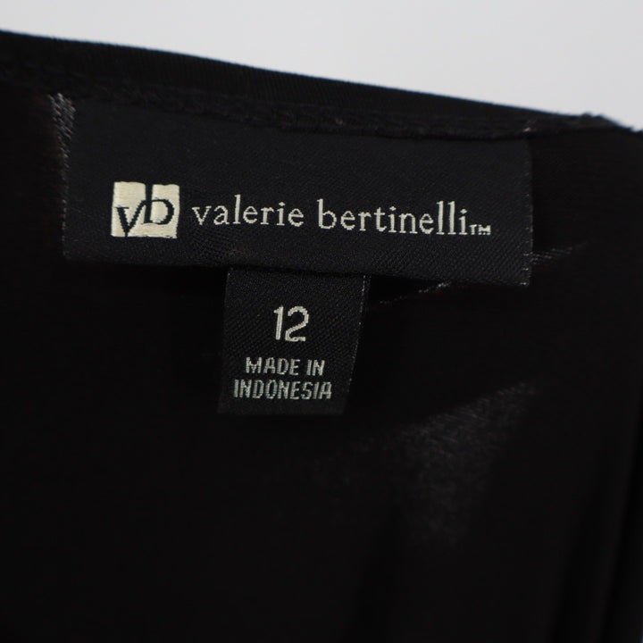 Valerie Bertinelli Black Lace Sheath Dress Keyhole Neck Tiered Skirt Size 12