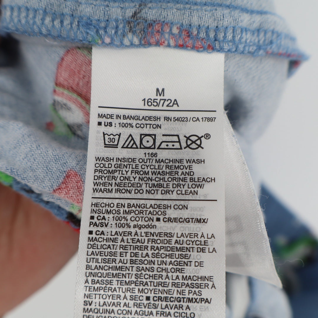 Old Navy Flannel Pajama Pants Womens Medium Blue Printed Cotton Slash Pockets