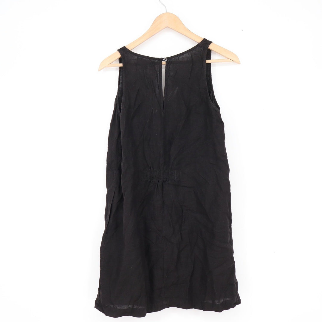 Velvet by Graham & Spencer Black 100% Linen Sleeveless Keyhole Back Dress XS
