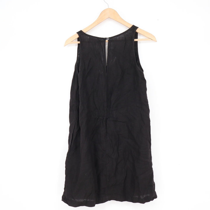 Velvet by Graham & Spencer Black 100% Linen Sleeveless Keyhole Back Dress XS