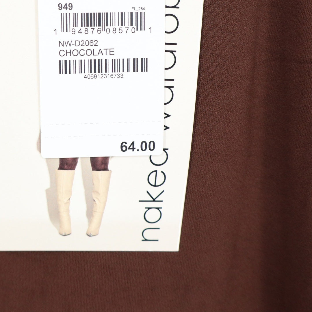 Naked Wardrobe Chocolate Brown One Shoulder Cutout Mini Dress XL