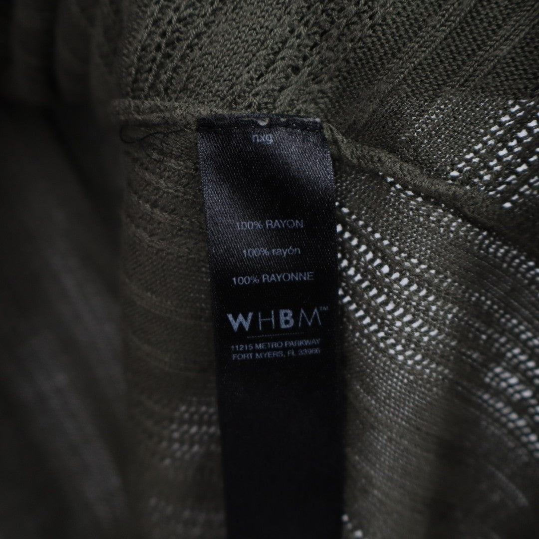 White House Black Market Cardigan Sweater Womens M Olive Green Knit Long Sleeve