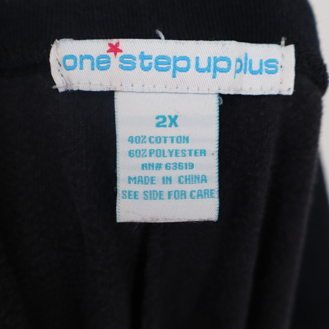 One Step Up Plus Track Pants Womens 2X Velour Black Green Side Stripe Excellent