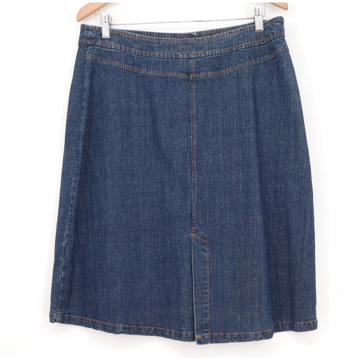 Christopher & Banks Womens Size 12 Dark Wash Stretch Denim A-Line Skirt