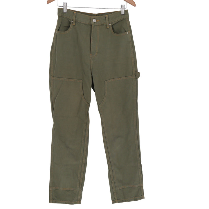 PacSun Green Carpenter Pants Double Knee Utility Workwear Straight Leg Size 27