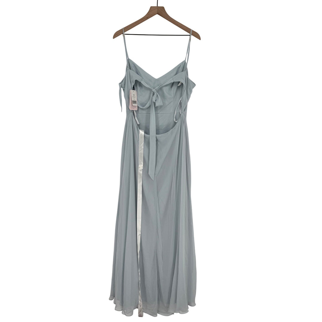 After Six Tie-Back Cutout Maxi Dress With Front Slit In Mist Size 14