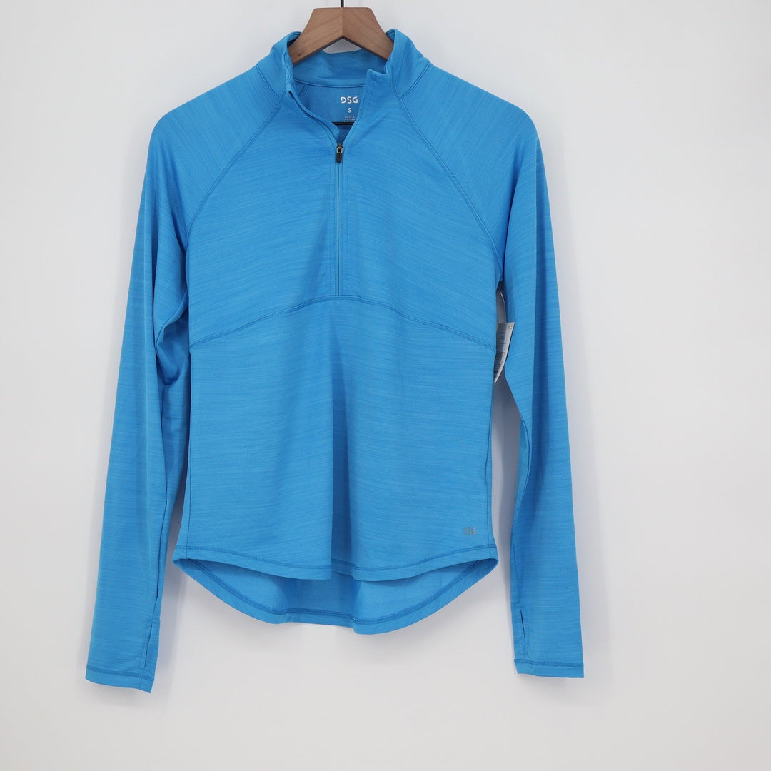 DSG Womens Movement 1/4 Zip Pullover Aqua Blue Heather Small NWT