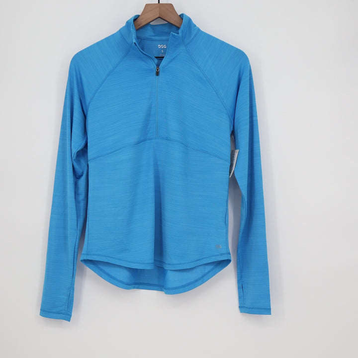 DSG Womens Movement 1/4 Zip Pullover Aqua Blue Heather Small NWT