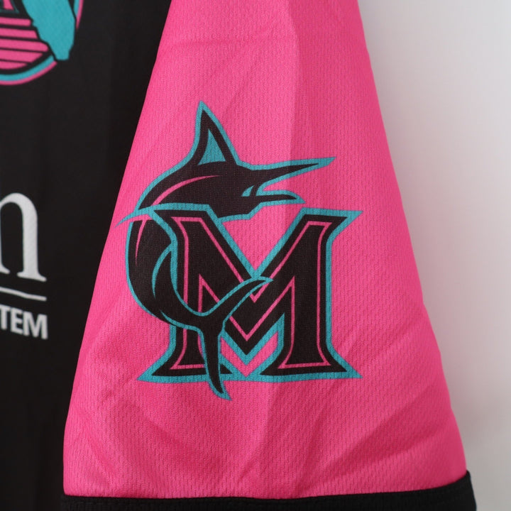 Miami Marlins UHealth Vice City Jersey Black Pink Teal Mens XL
