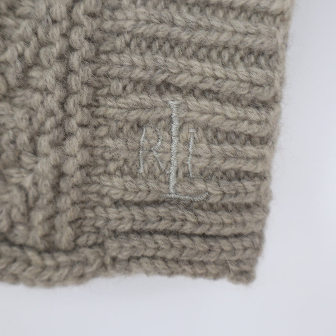 Lauren Ralph Lauren Lambswool Rabbit Hair Cable Knit Toggle Poncho One Size