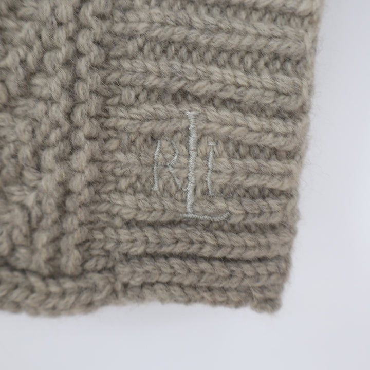 Lauren Ralph Lauren Lambswool Rabbit Hair Cable Knit Toggle Poncho One Size