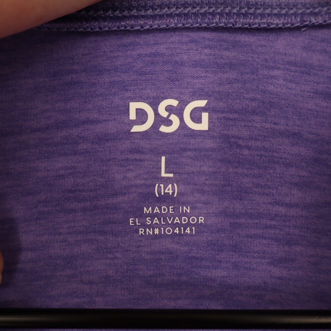 DSG Girls Large 14 Frozen Purple Spacedye Cold Weather Compression 1/4 Zip Top