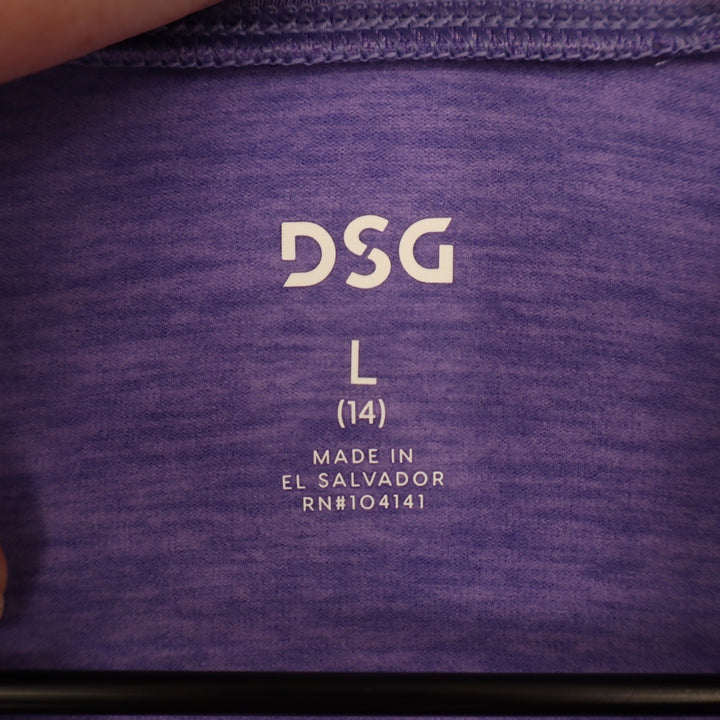 DSG Girls Large 14 Frozen Purple Spacedye Cold Weather Compression 1/4 Zip Top