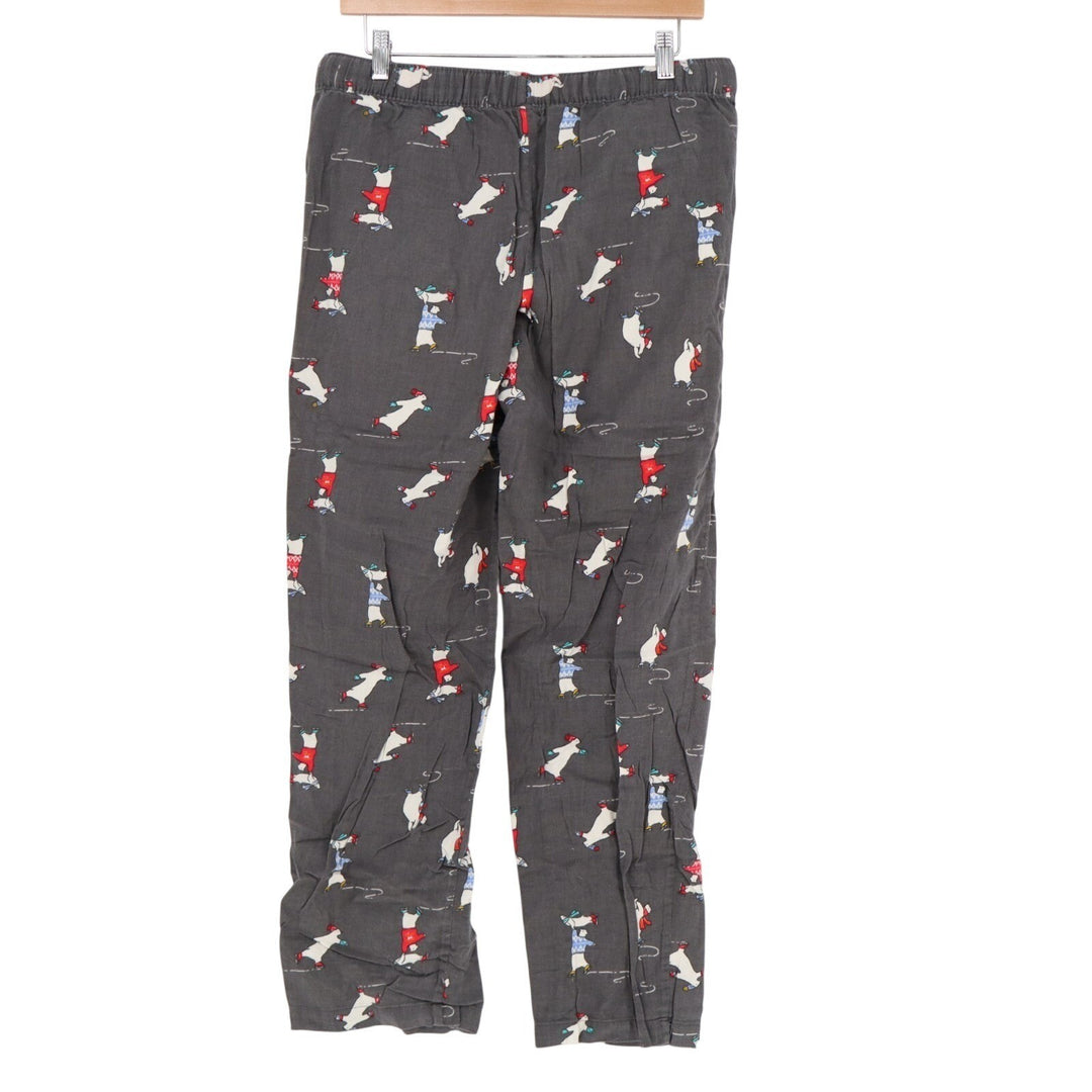 Aerie Pajama Pants Womens Medium Charcoal Gray Cotton Graphic Print Sleepwear