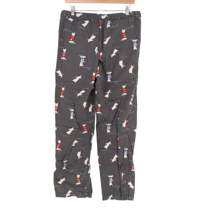 Aerie Pajama Pants Womens Medium Charcoal Gray Cotton Graphic Print Sleepwear