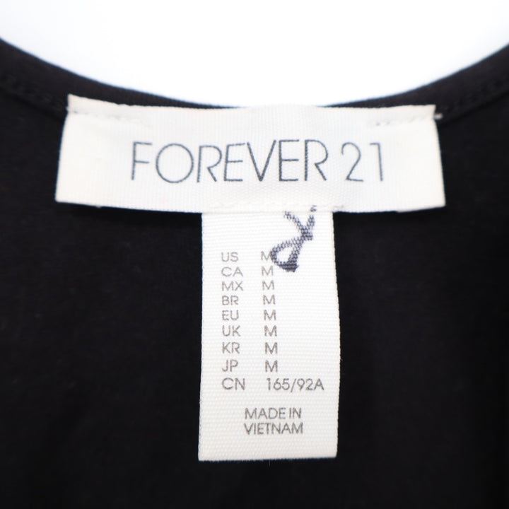 Forever 21 Bodysuit Womens Medium Black Stretch Scoop Neck Sleeveless One Piece