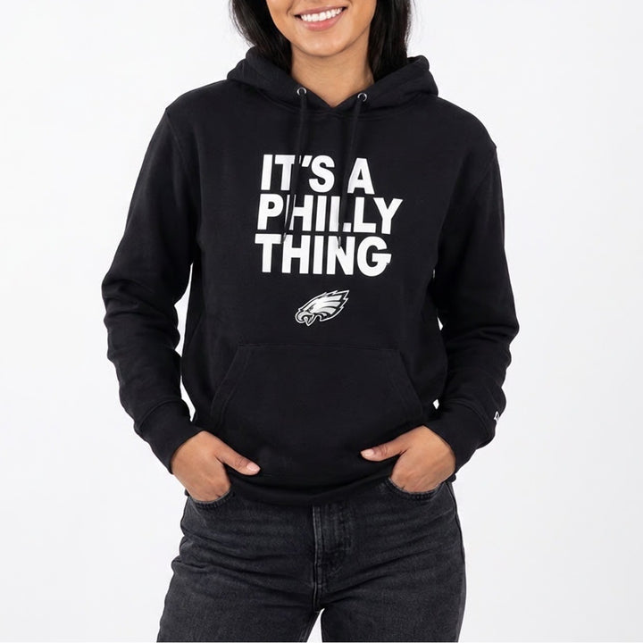 Philadelphia Eagles Hoodie Womens Small Black New Era It's A Philly Thing Cotton
