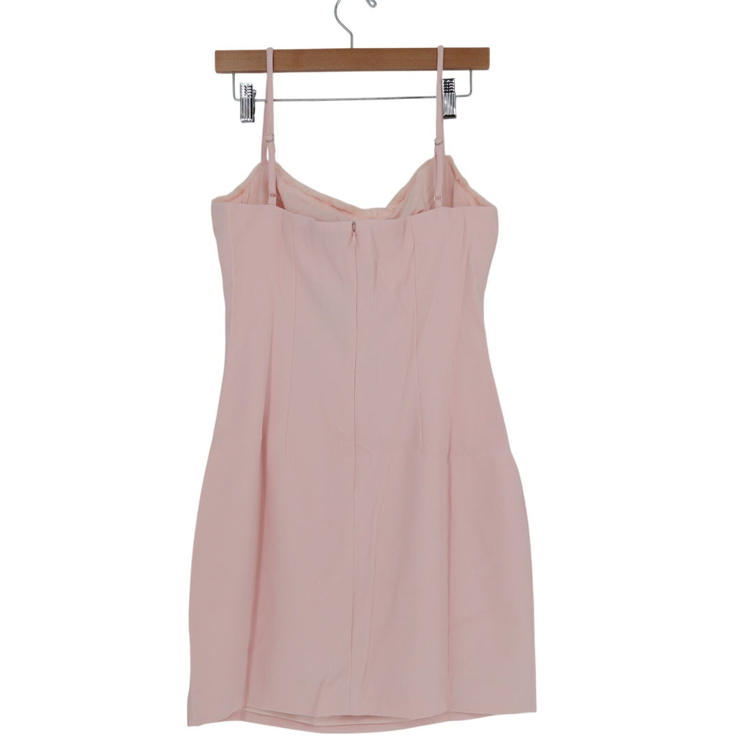 Naked Wardrobe Mini Dress Womens Large Blush Faux Fur Back Zip Spaghetti Strap