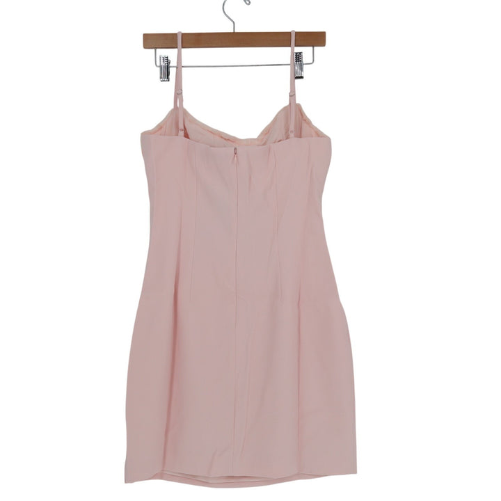 Naked Wardrobe Mini Dress Womens Large Blush Faux Fur Back Zip Spaghetti Strap
