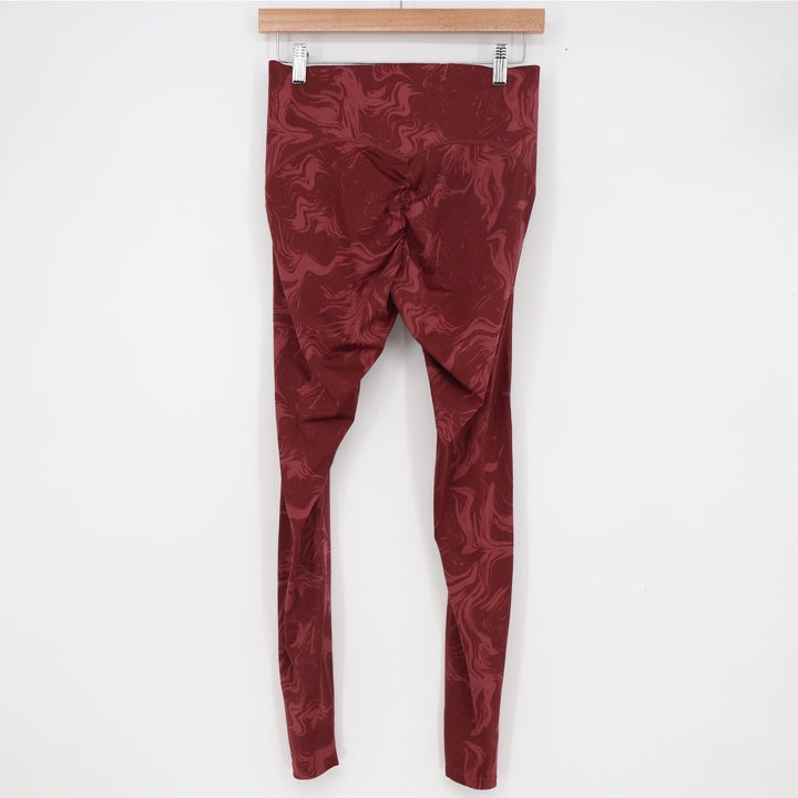 Gymshark Adapt Animal Seamless Leggings Burgundy Red Scrunch Butt L