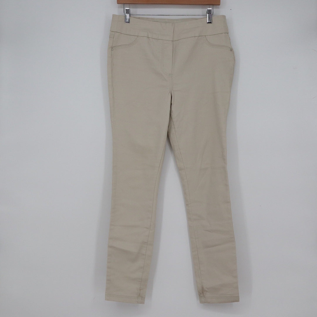 Millers Woman Beige Pull On Bengaline Slim Leg Pants Size 10 Sand Stretch Cotton