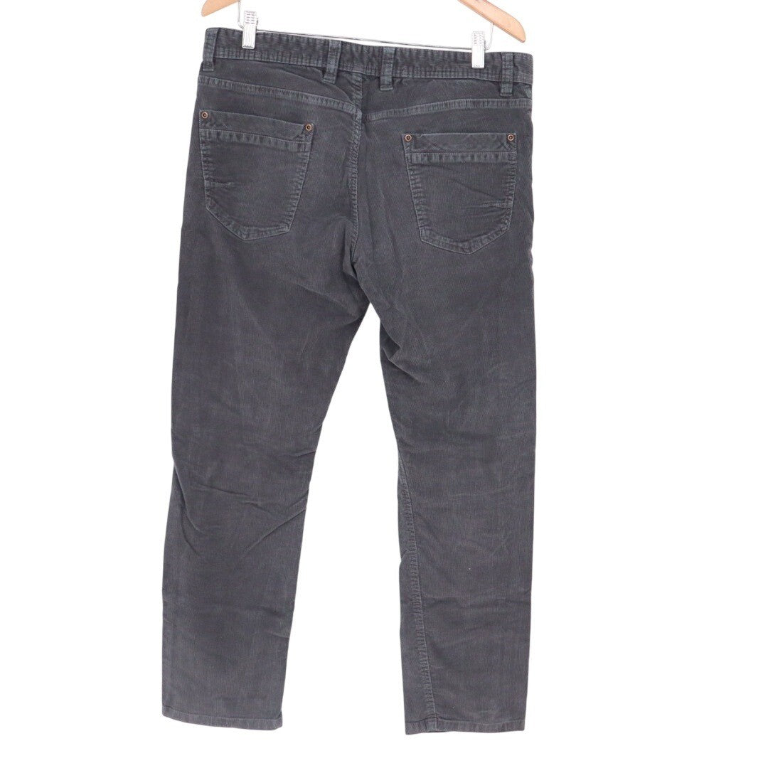 Copper Oak Corduroy Pants Charcoal Gray Straight Leg Size 34x30 Men's Trousers