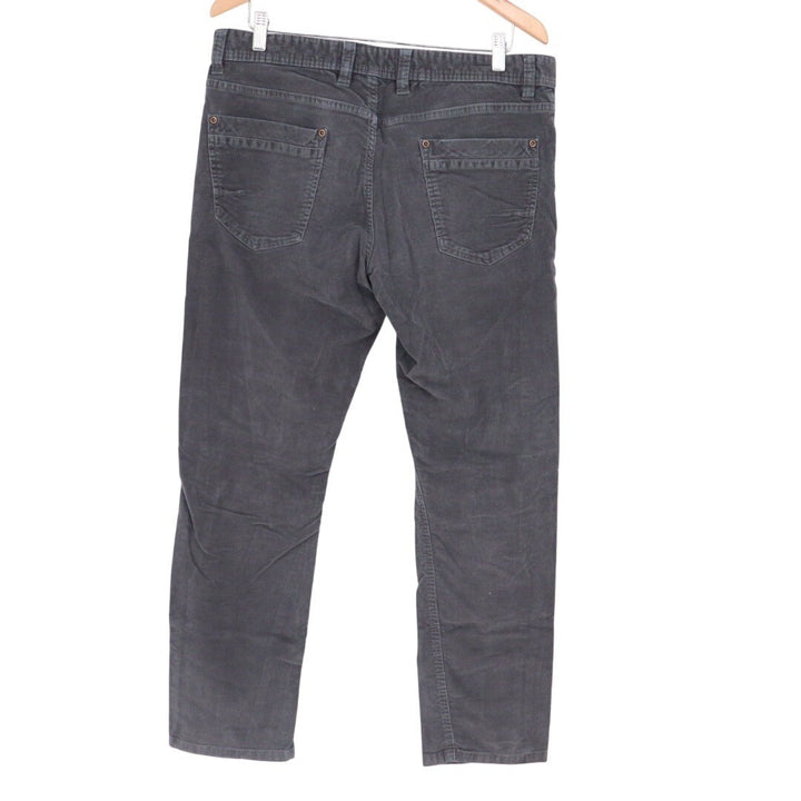 Copper Oak Corduroy Pants Charcoal Gray Straight Leg Size 34x30 Men's Trousers