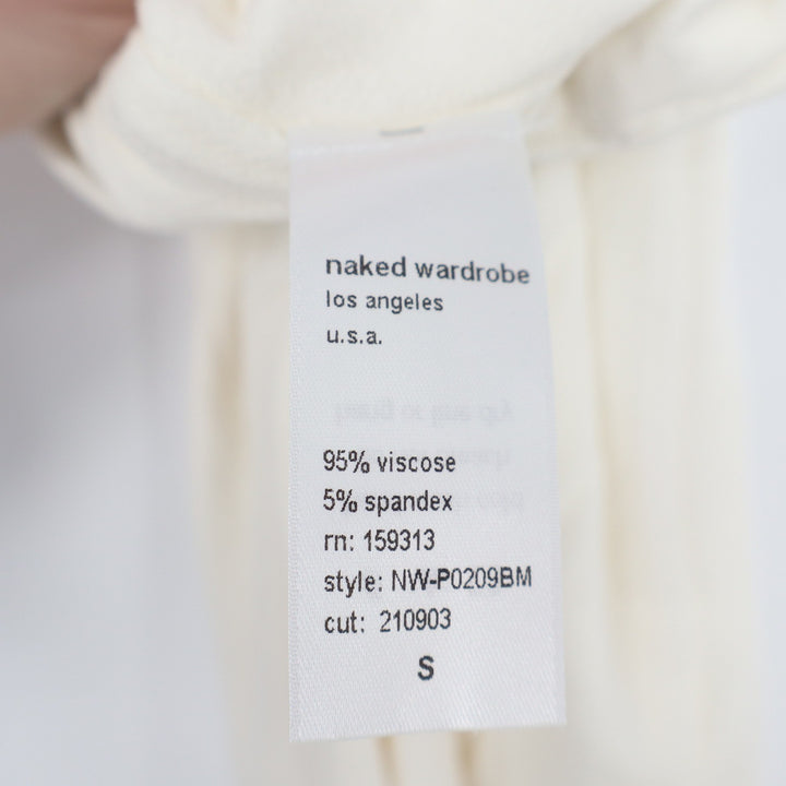 Naked Wardrobe Baby Mama Cream Biker Shorts NW-P0209BM Womens Small High Waist