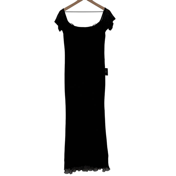 Lulus Faizah Black Mesh Off-The-Shoulder Mermaid Maxi Dress Size XL