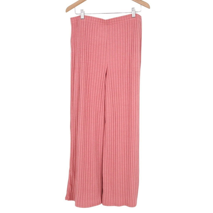 State of Day Intimates Pajama Pants Womens Large Pink Ribbed Wide Leg Sleepwear