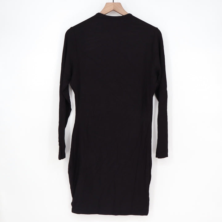 Naked Wardrobe Black Mock Neck Long Sleeve Bodycon Mini Dress 3X