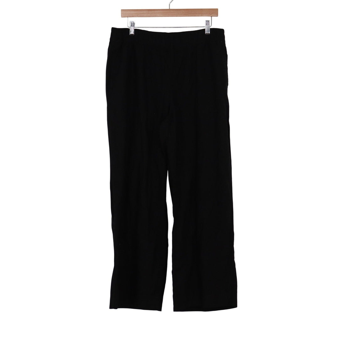 Old Navy Womens Black Linen Blend High Rise Wide Leg Comfort Waistband Pants L