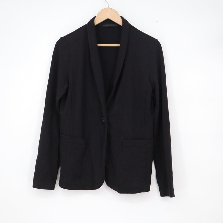 Uniqlo Black Knit Shawl Collar One Button Blazer Jacket Small
