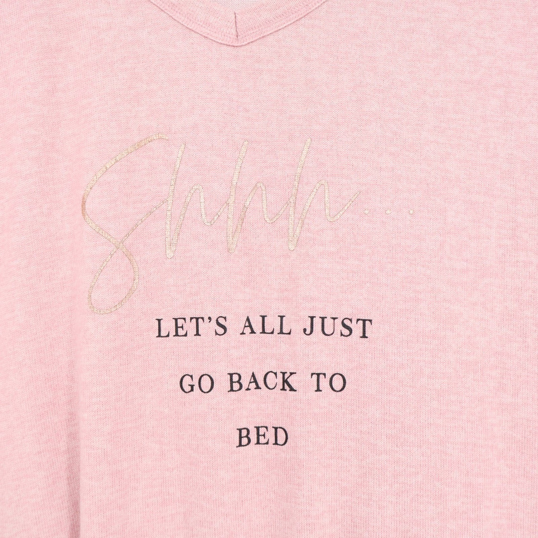 Danskin T Shirt Womens XL Light Pink Graphic Print Let's All Just Go Back to Bed