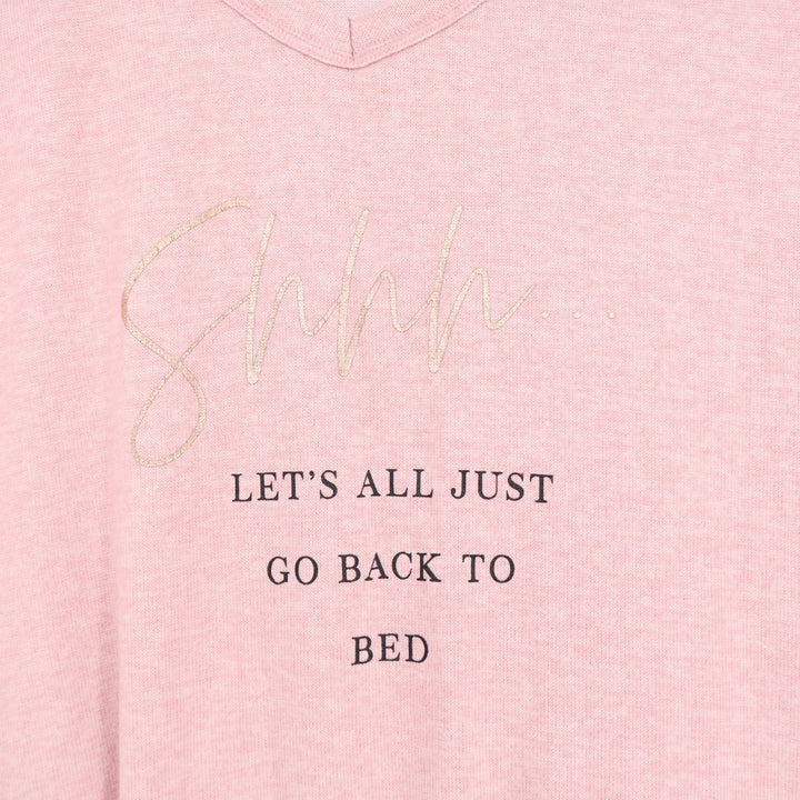 Danskin T Shirt Womens XL Light Pink Graphic Print Let's All Just Go Back to Bed
