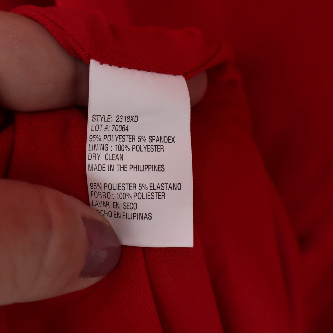Xscape Davids Bridal Red Off Shoulder V-Bar Front Slit Evening Gown 2318X Size 2