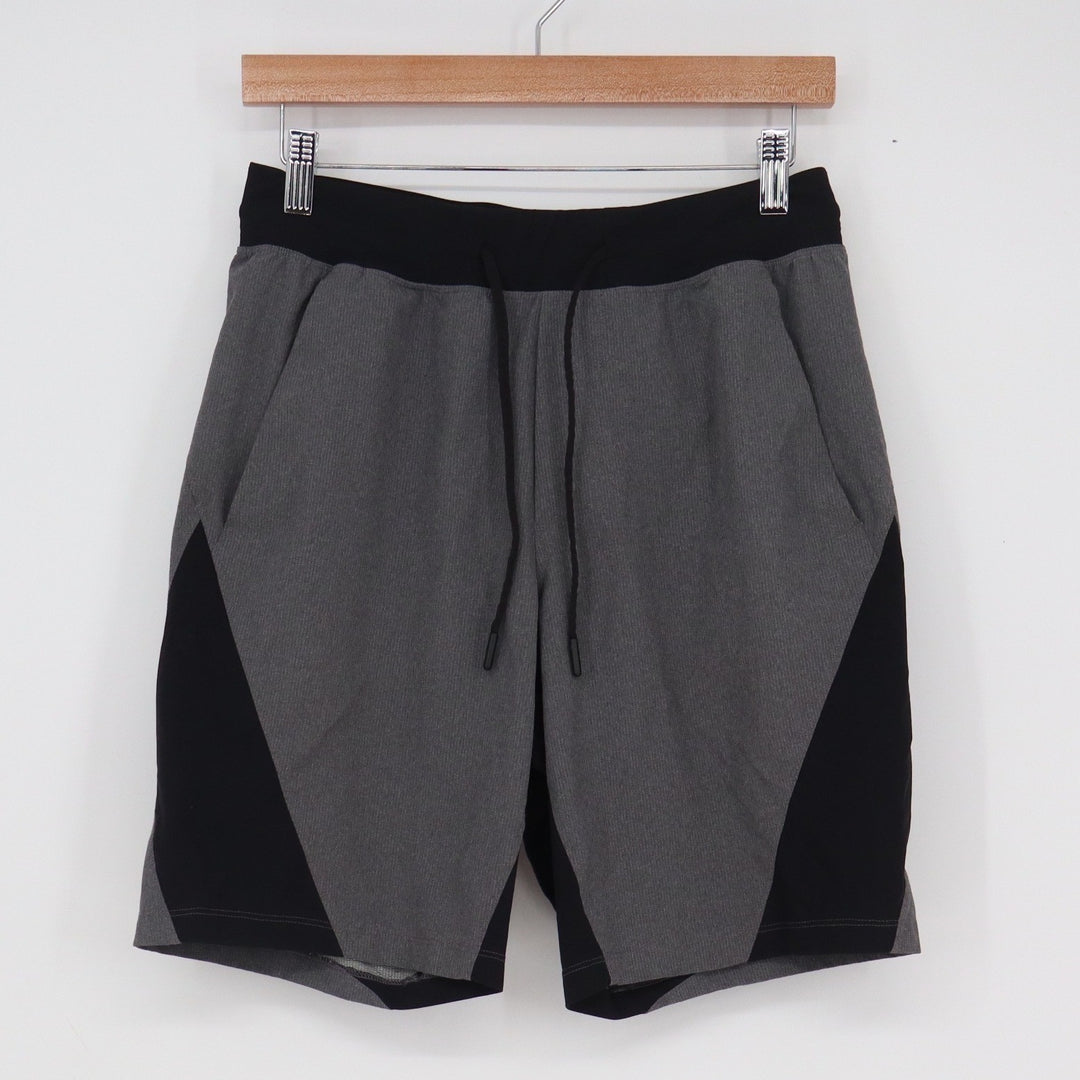 Lululemon Men Gray Black Colorblock Athletic Gym Training Shorts Size L