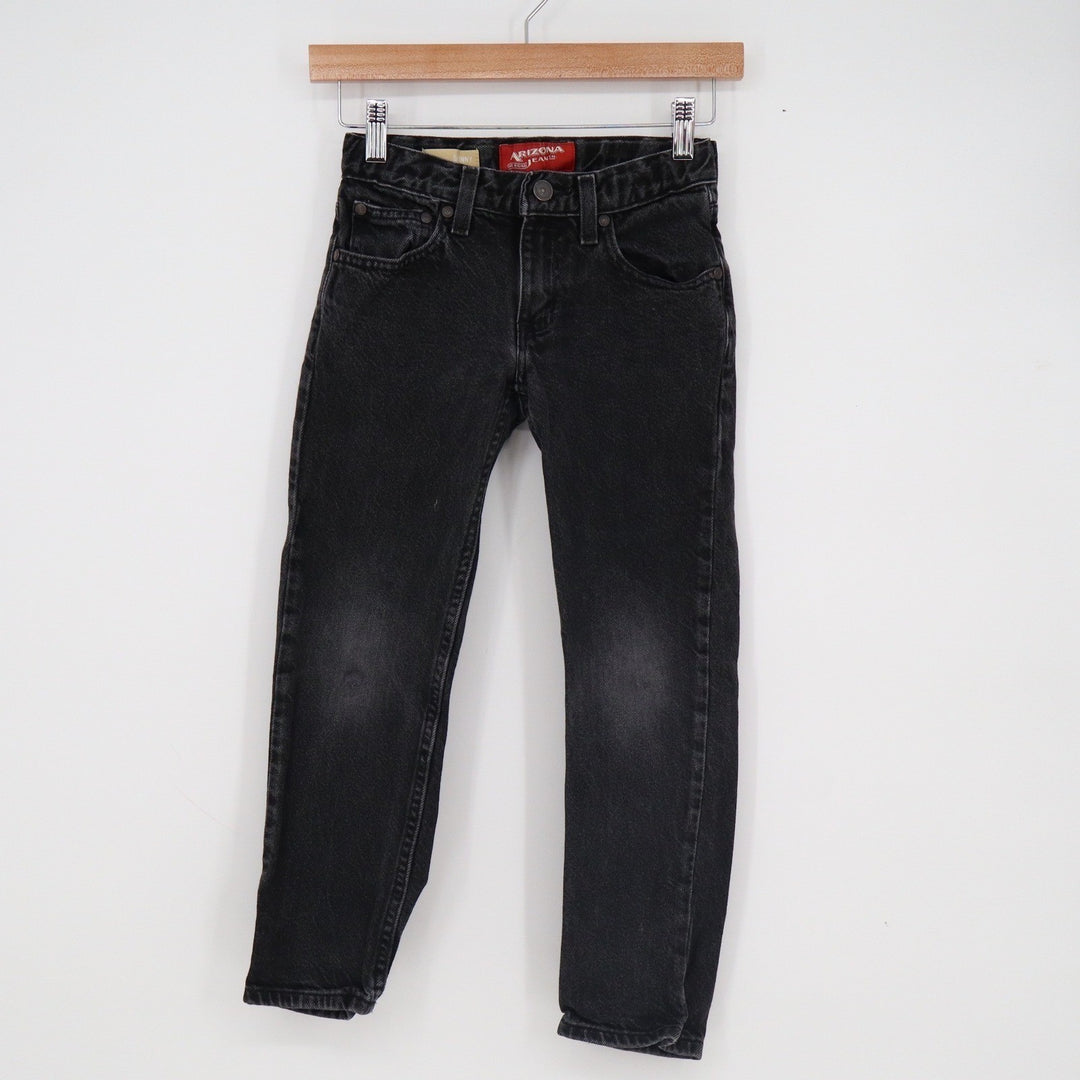 Arizona Jean Co Boys Black Skinny Jeans Size 8 Regular Faded Denim 100% Cotton