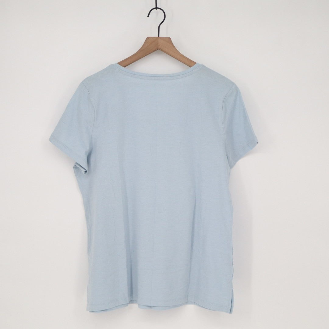 Charter Club Intimates Pajama Top Womens Large Blue Cotton Stretch Sleepwear