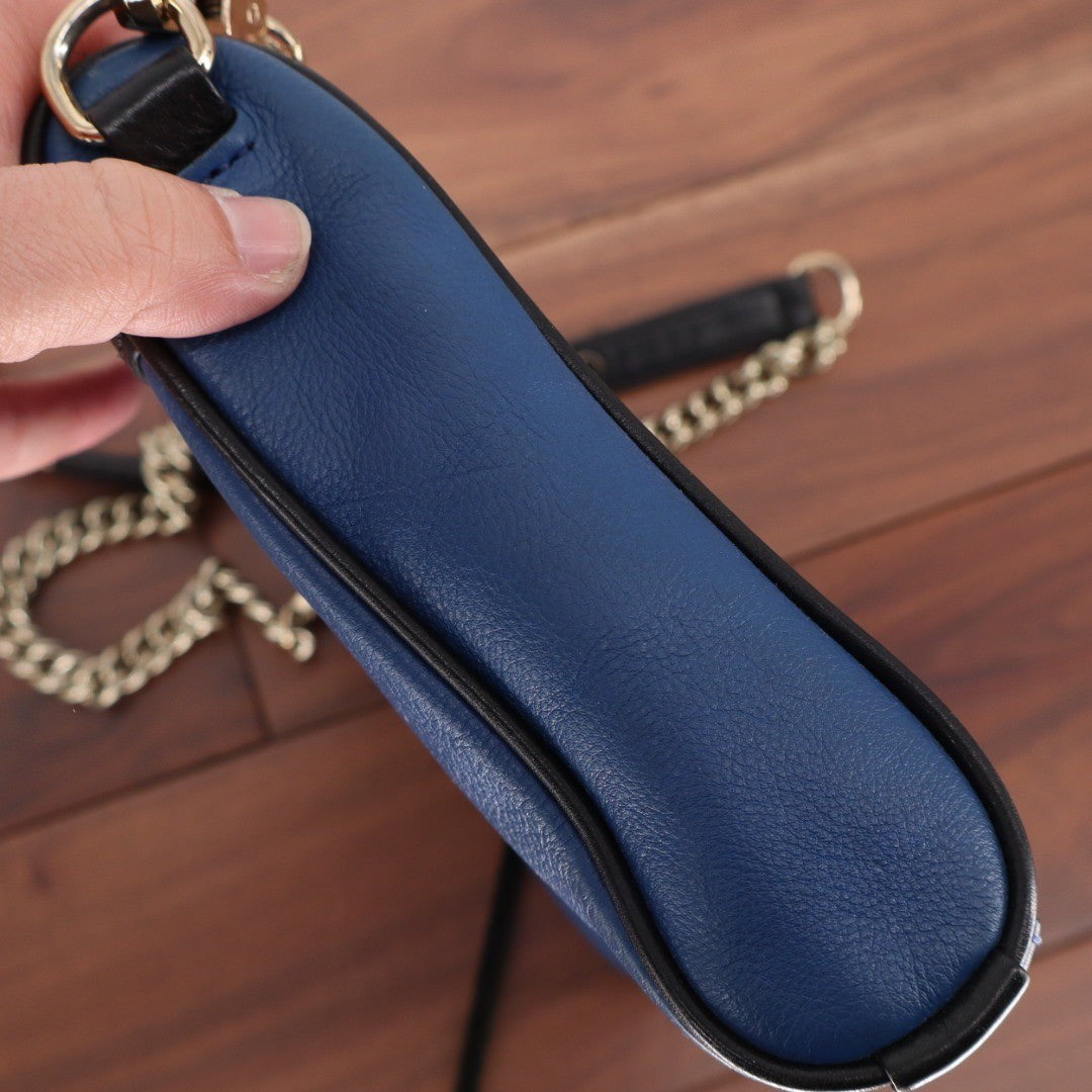 Rebecca Minkoff Blue Leather Studded Chain Shoulder Crossbody Bag
