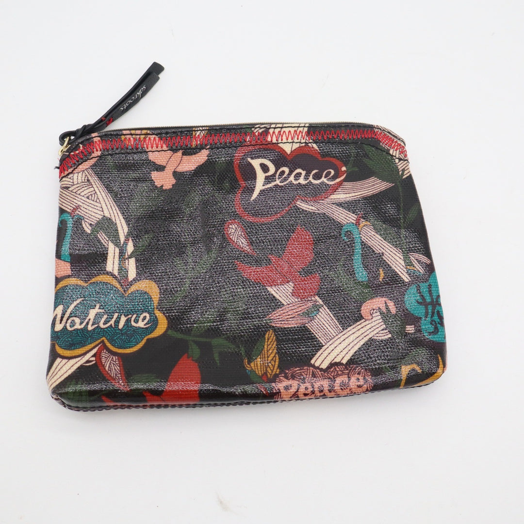 Sakroots Peace Nature Print Cosmetic Pouch Bag Multicolor Coated Canvas