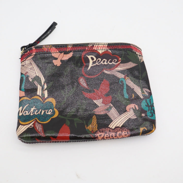Sakroots Peace Nature Print Cosmetic Pouch Bag Multicolor Coated Canvas