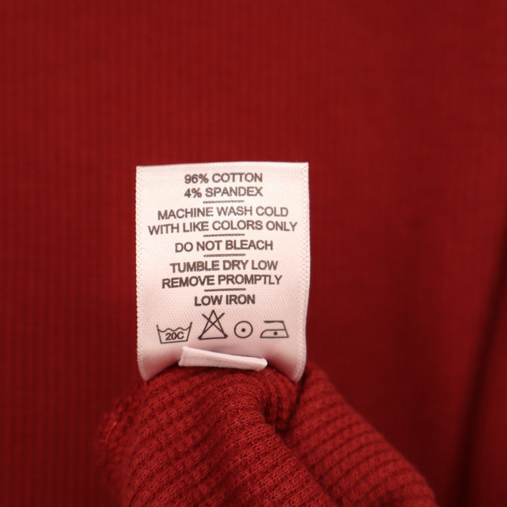 American Giant Thermal Hoodie Womens L Red Cotton Waffle Knit Stretch Pullover